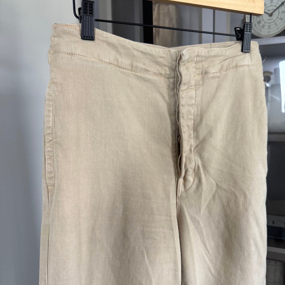 Mother The Cinch Greaser High Rise Wide Leg Tan Trouser 30 Chalk It Up Jeans - Picture 3 of 7